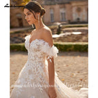 Lakshmigown Sweetheart Tulle Wedding Dress Sequins Appliques Lace Off Shoulder Bridal Gown Vestidos Customized