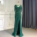 Serene Hill Customized Silver Nude Beaded Mermaid Evening Dresses 2025 Elegant Party Gowns For Women Wedding DLA70752