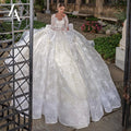 LelaAcra Long Sleeve Ball Gown Wedding Dress 2026 Appliques Sweetheart Backless Princess Bride JK60 customized Vestido de Noiva