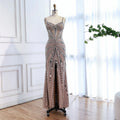 Abito da Sera Sirena Lusso Color Carne con Corsetto Ricamato a Perline LA72803A