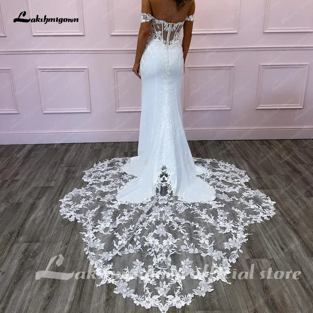 Lakshmigown Off the Shoulder Wedding Dress Party Gown for Women Customized Bridal Gown vestido de casamento suknia ślubna