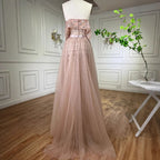 Serene Hill Customized 2026 Red Off Shoulder Mermaid Beaded Overskirt Evening Dress Wedding Party Gowns for Women DLA71922