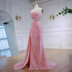 Vestido de Baile Elegante com Brilhos Cor-de-Rosa e Fenda LA72997