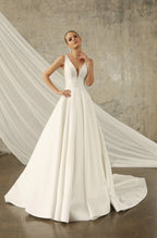 Lakshmigown Minimalist Satin Wedding Dresses 2027 A Line Sleeveless Court Train Bridal Gown Vestidos Customized