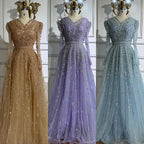 Saudi Arabic Elegant Nude A-Line Beaded Evening Dress Gown For Wedding Occasion 2025 DLA71803D Customized