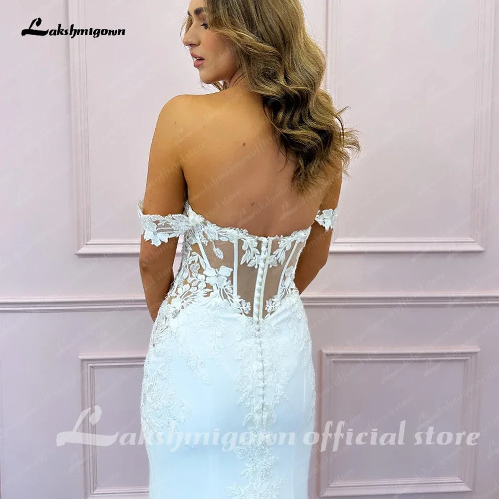 Lakshmigown Off the Shoulder Wedding Dress Party Gown for Women Customized Bridal Gown vestido de casamento suknia ślubna