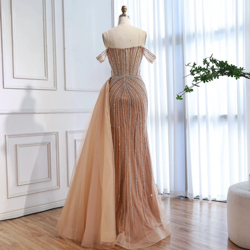 Serene Hill Customized Elegant Off the Shoulder Mermaid Evening Dresses with Skirt Formal Party Gowns for Women DLA73139