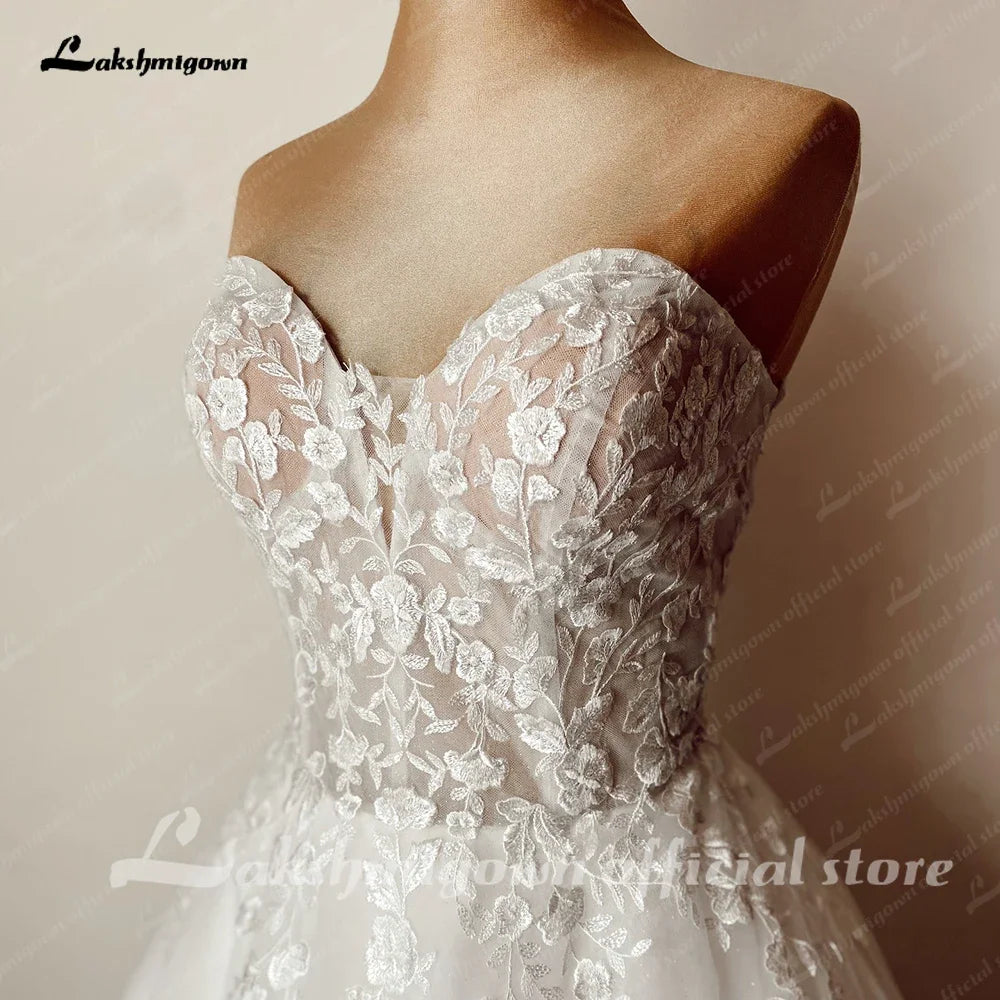 Lakshmigown Classic See Through Sweetheart  Lace Up Wedding Dresses Ball Gowns Vestidos De Novia Plus Size Customized Dress