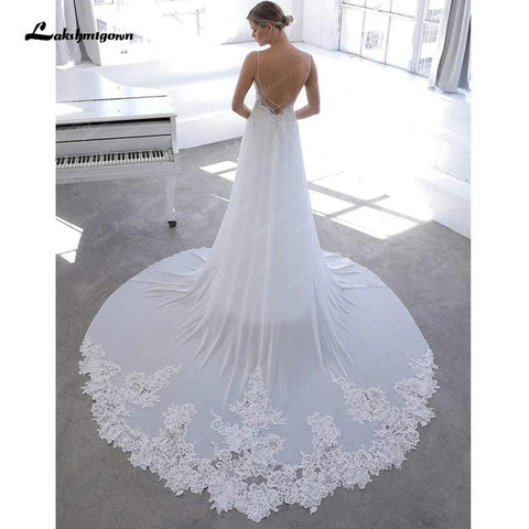 NumberSea Vintage Spitze Boho Hochzeit Kleid 2025 Vestidos Noivas V Neck Sexy Braut Strand Hochzeit Kleider Open Back 