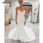 Lakshmigown Elegant Mermaid Wedding Dresses With Train Sweeheart Neck Bridal Gowns Customized Vestidos De Novia Boda