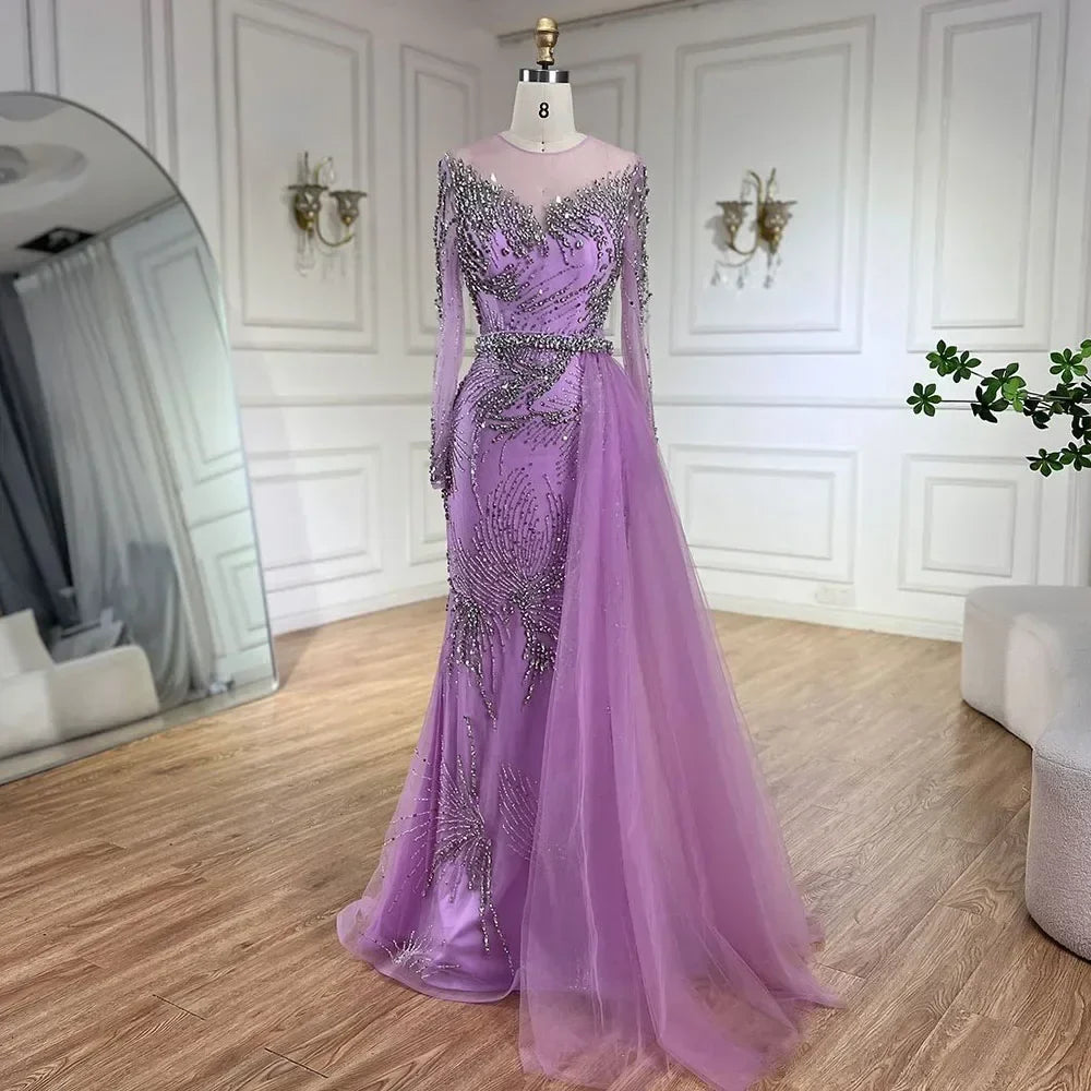 Caramel Mermaid Evening Dresses With Beaded Skirt And Lace-up Detail For Wedding Party DLA72376 Customized | Nightbubo