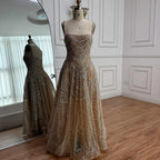 Serene Hill Customized Nude Prom Dress Spaghetti Strap Lace-up Back Evening Gown Crystal Beaded Party Gwons for Women DLA72983A