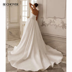 Vintage Sleeveless A-Line Wedding Dress 2027 Elegant Strapless Customized Bride Gown Princess BECHOYER T208 Vestido De Noiva
