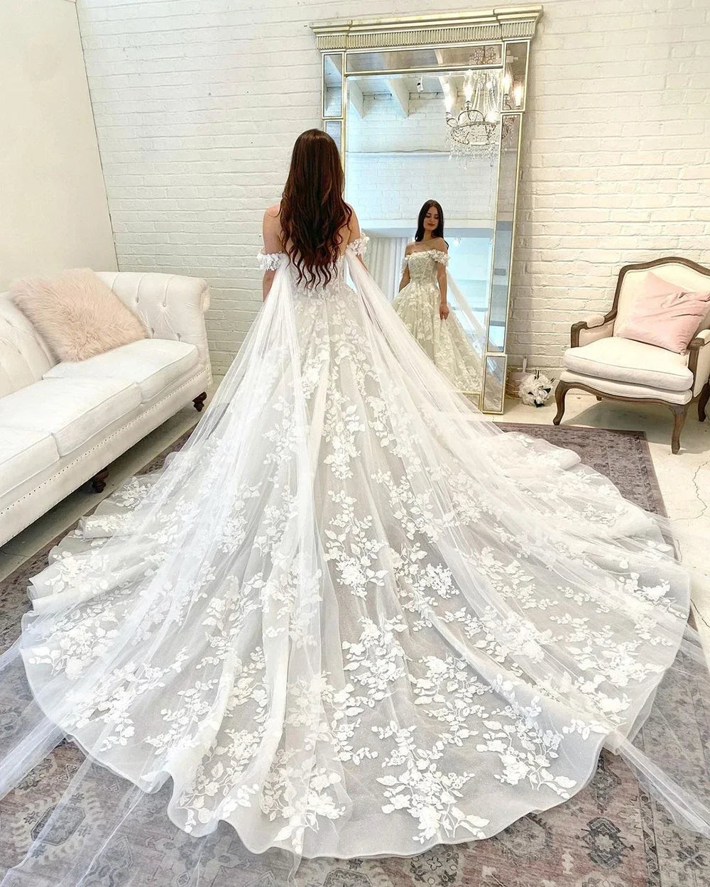Lakshmigown Princess Lace Wedding Dresses For Women Boho Off the Shoulder Appliques Bridal Dress Sweetheart Ball Gown Customized