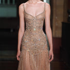 Serene Hill Customized 2026 Nude A-line Beaded Evening Dresses Luxury Party Gowns for Women DLA73189
