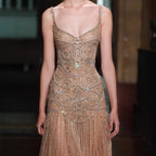 Customized 2026 Nude A-line Beaded Evening Dresses Luxury Party Gowns for Women | Nightbubo