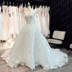 Lakshmigown Luxury Spaghetti Straps Lace Women Sweetheart Neck Wedding Dress for Bride Champagne Wedding Gown Vestidos Para Boda