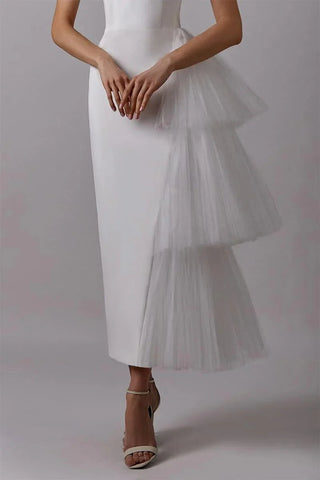 NumberSea Kurzes Boho-Brautkleid mit Falten, Tüll, Satin, Brautkleid, Vestido De Noiva, Hochzeitspartykleid 