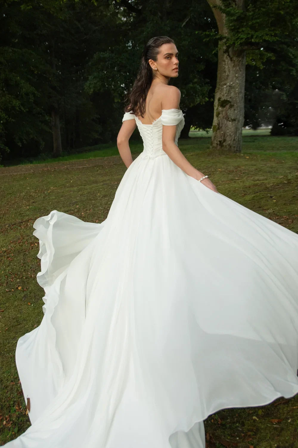 Lakshmigown Chiffon Beach Wedding Dresses 2026 New Split Side Strapless Garden Bridal Gowns Lace Up Back Customized