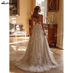Lakshmigown Sexy Wedding Dresses Illusion Bride Gowns Appliques Floor Length Vestido Customized
