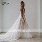Customized Sexy Backless V Neck Spaghetti Straps Lace Wedding Dresses Luxury Flowers Court Train A Line Vintage Bridal Gown