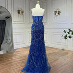 Serene Hill Red Strapless Mermaid Pearls Beaded Evening Dress with Cape Wedding Party Gowns for Women  DLA72585 Customized