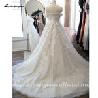 Lakshmigown Plus Size Off The Shoulder A-Line Wedding Dress 2026 New Lace Floral Bride Gowns Customized