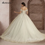 Lakshmigown Princess Beading Wedding Dresses 2026 For Bride Off Shoulder Sleeveless Women Glitter Ball Bridal Gown Customized