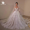 Aedmgh Ball Gown Luxury Wedding Dresses Strapless Vestido De Novia Lace Beaded Sequined Royal Princess Custom Made Bridal Gowns