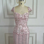 Serene Hill Pink Mermaid Beaded Evening Gowns 2026 Arabic Elegant Wedding Party Dresses DLA73550 Customized
