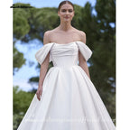Lakshmigown Pleat Off The Shoulder A-Line Wedding Dress Sweetheart Women 2026 Backless Sweep Train Vestidos De Novia Customized