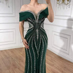 Serene Hill Customized Gold Mermaid Evening Dress 2026 Luxury Beaded Party Gowns for Women DLA73142A