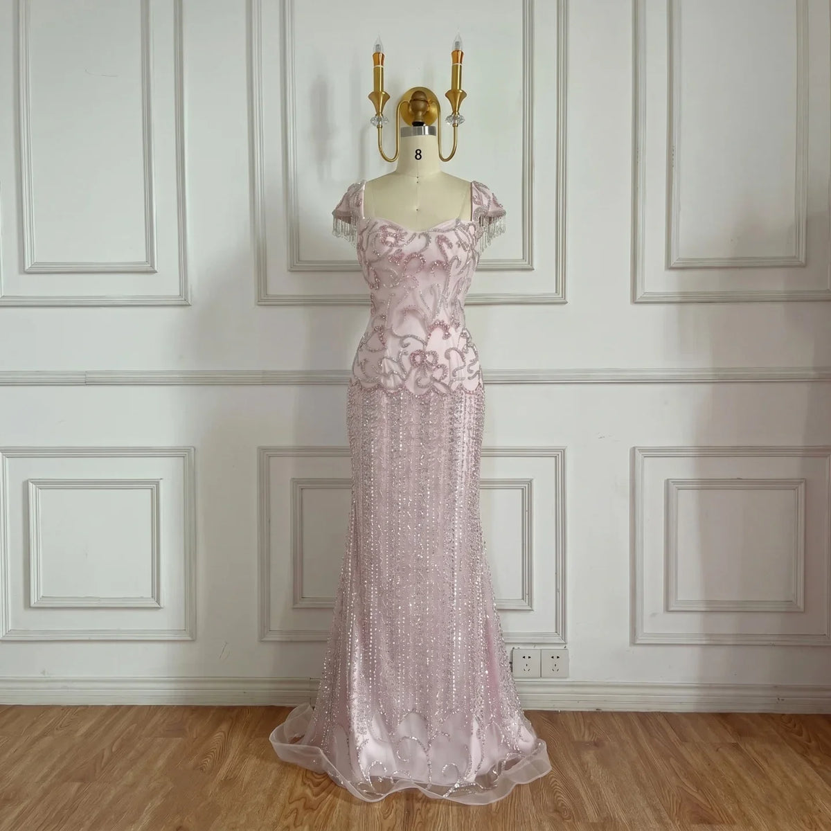 Serene Hill Pink Mermaid Beaded Evening Gowns 2026 Arabic Elegant Wedding Party Dresses DLA73550 Customized