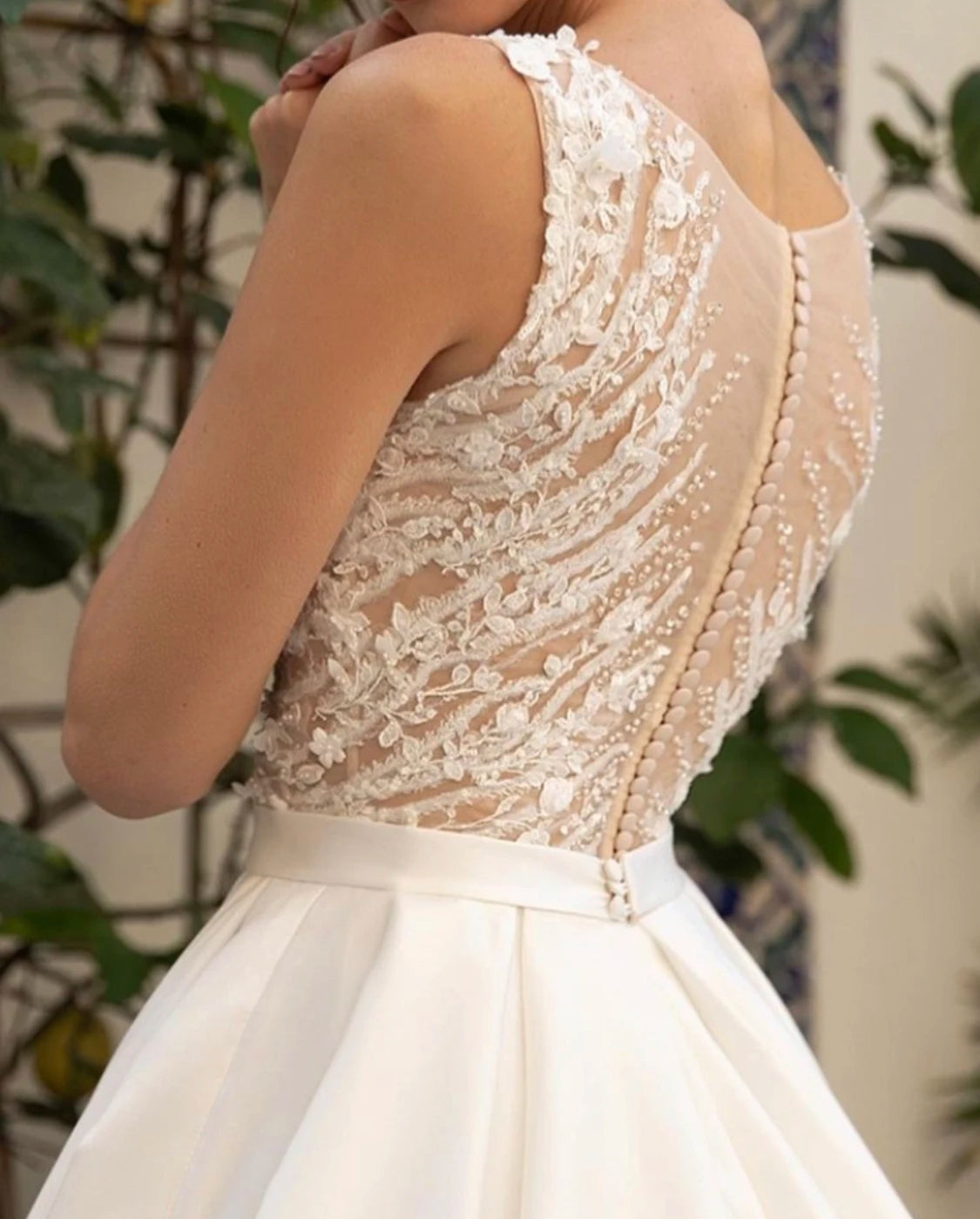SoDigne Country Wedding Dresses A-line Wedding Gown V-Neck Bride Dress Appliques Satin Bridal Gown Vestido De Novia Customized