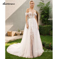 Lakshmigown Lace Boho Wedding Dress Off the Shoulder Customized Civil Bridal Beach Wedding Gowns Detachable Sleeves
