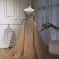 Serene Hill Green Mermaid Beaded Evening Party Gown 2026 Elegant Off-Shoulder Runway Dress with Overskirt Customized DLA73392