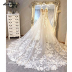 Lakshmigown Spaghetti Straps Lace Wedding Dress Sexy Bridal Robe Plunging V Neck Tulle Boho Wedding Gown Abiti Sposa Customized