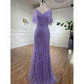 Serene Hill Brown Mermaid Beaded Feathers Evening Dresses Elegant Party Gowns for Women DLA71323 Customized