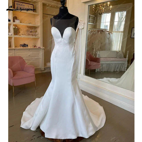 NumberSea Sexy Satin Spitze Meerjungfrau Herzförmiger Ausschnitt Brautkleid 2025 Weg Von der Schulter trajes de novias largos 