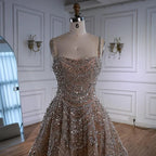 Serene Hill Elegant Nude Short Evening Dress A-Line Mini Crystal Cocktail for Women 2025 DLA72983 Customized