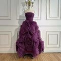 Serene Hill 2025 Customized Purple Strapless Princess Evening Dresses Formal Party Gowns for Women DLA73176