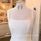 NumberSea Sexy Scoop Neck Soft Satin Spaghetti Straps Mermaid/Trumpet Boho Wedding Dress Illusion robe mariée sirene