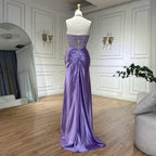 Serene Hill Customized 2025 Lilac Halter Side Slit Mermaid Evening Gown Wedding Party Bridesmaid Dress for Women DLA72668
