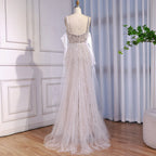 Serene Hill White Nude Mermaid Pearls Evening Dresses with Gloves Wedding Party Gowns for Women 2026 Customized DLA72345E