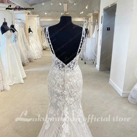 NumberSea Prinzessin Spitze Meerjungfrau/Trompete Brautkleid Rückenfrei Hofschleppe 2025 Weg Von der Schulter Vestido Novia Brautkleider 