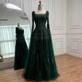 Serene Hill 2026 Customized Caramel Beaded A-Line Evening Dress with Cape Sleeves Formal Party Gowns for Women DLA73089