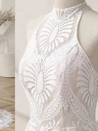 Lakshmigown Bohemian Wedding Dress for bride 2026 Halter Lace Boho Backless Beach Wedding Gown Vestido de novia Customized