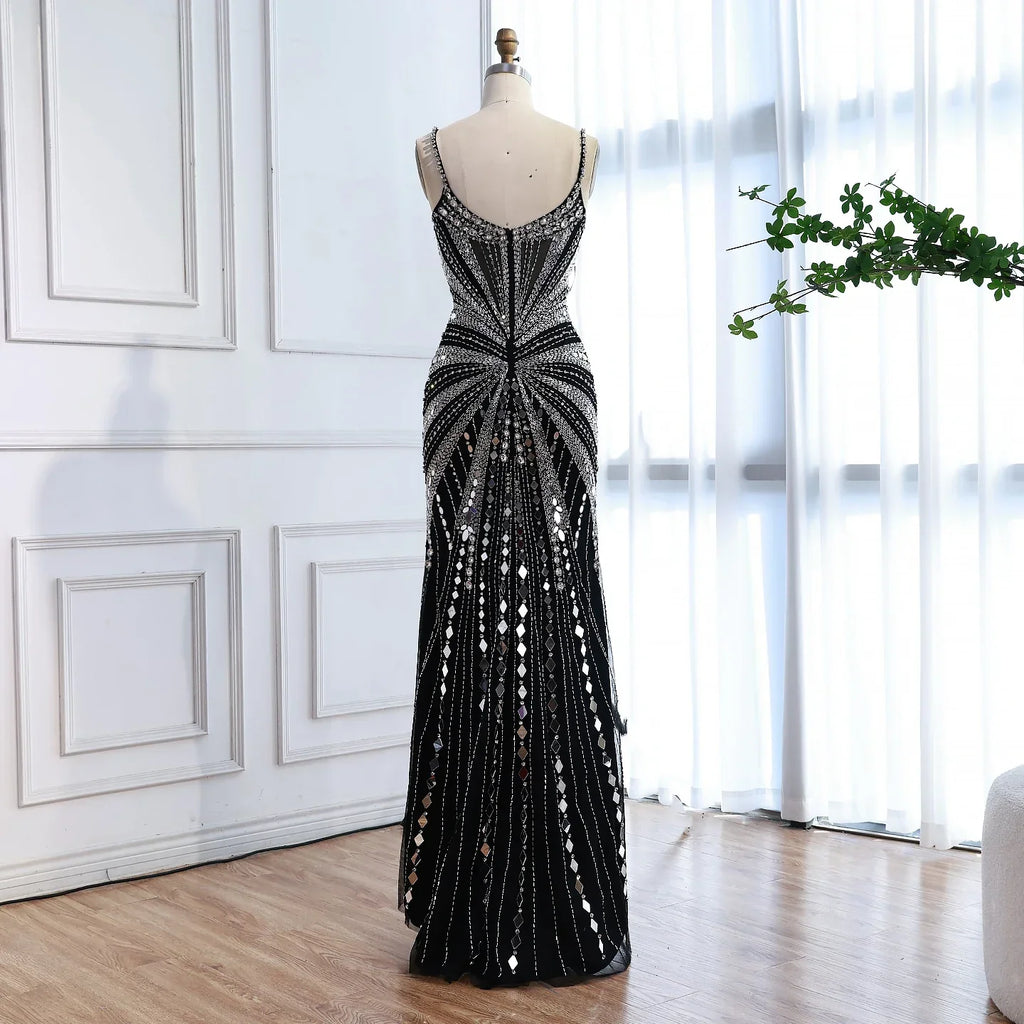 Abito da Sera Sirena Lusso Color Carne con Corsetto Ricamato a Perline LA72803A