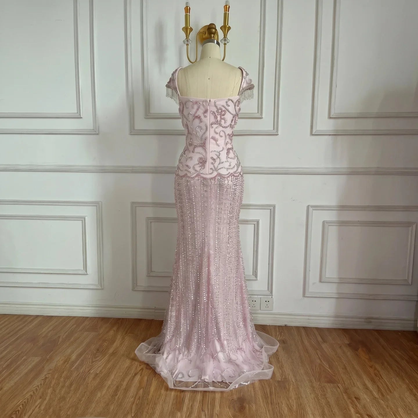 Serene Hill Pink Mermaid Beaded Evening Gowns 2026 Arabic Elegant Wedding Party Dresses DLA73550 Customized