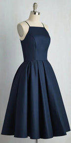 Einfaches Homecoming-Kleid mit Trägerbändchen, kurz, niedliches Kurzes Cocktailkleid für Mädchen, Kurzes Schulballkleid S5747